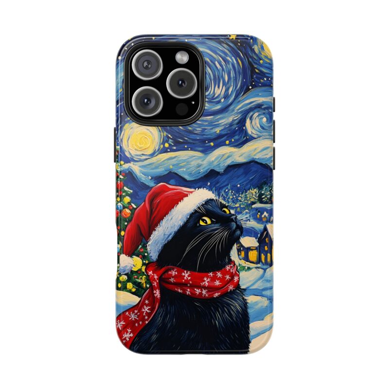 Starry Christmas Whiskers iPhone 15 Case - Image 4