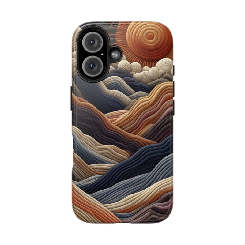 Mountain Landscape Embroidered iPhone 16 Case