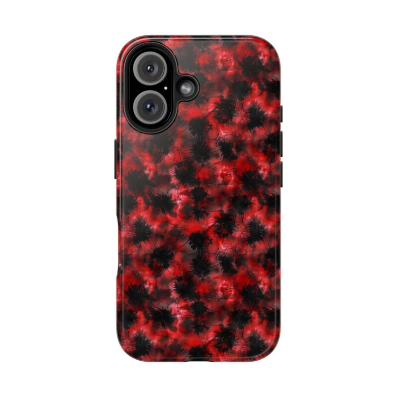 Scarlet and Black Distress iPhone 16 Case