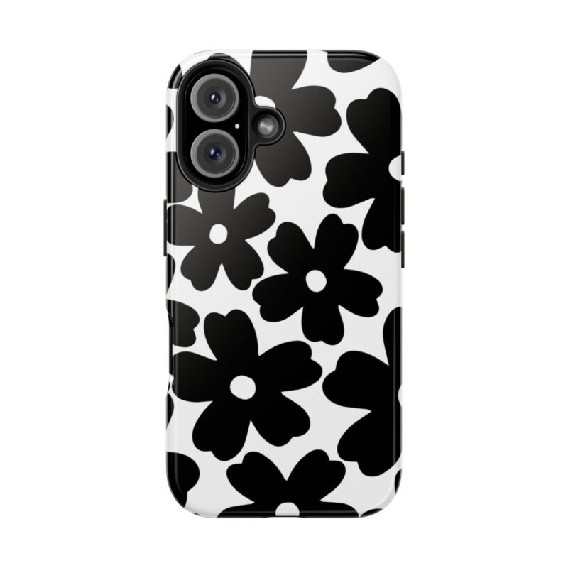 Monochrome Floral Delight iPhone 16 Case