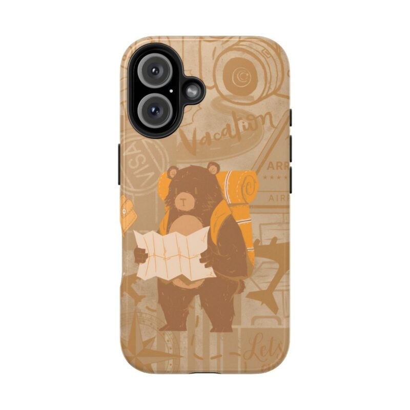 Adventure Bear Travel Vibes iPhone 16 Case