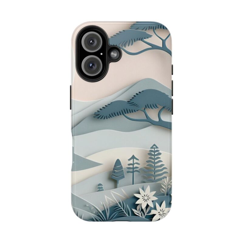 Paper Cut Mountain Landscape iPhone 16 Case