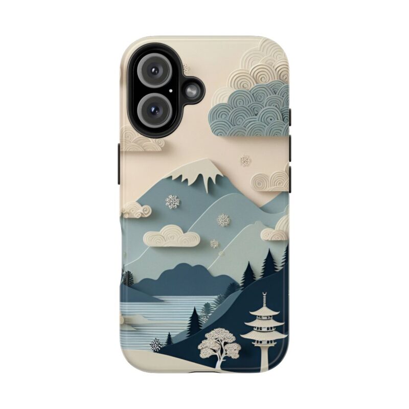 Mountain Landscape Paper Cut iPhone 16 Case