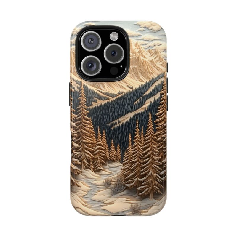 Frosted Mountain Pines iPhone 16 Pro Max Case