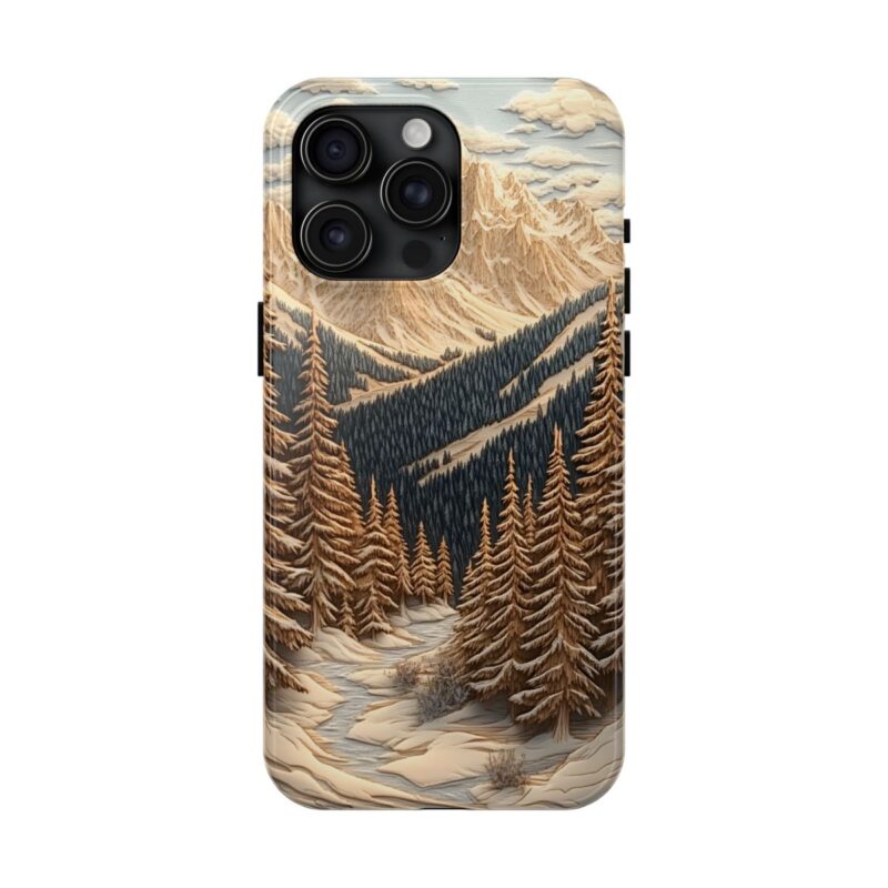 Frosted Mountain Pines iPhone 16 Pro Max Case
