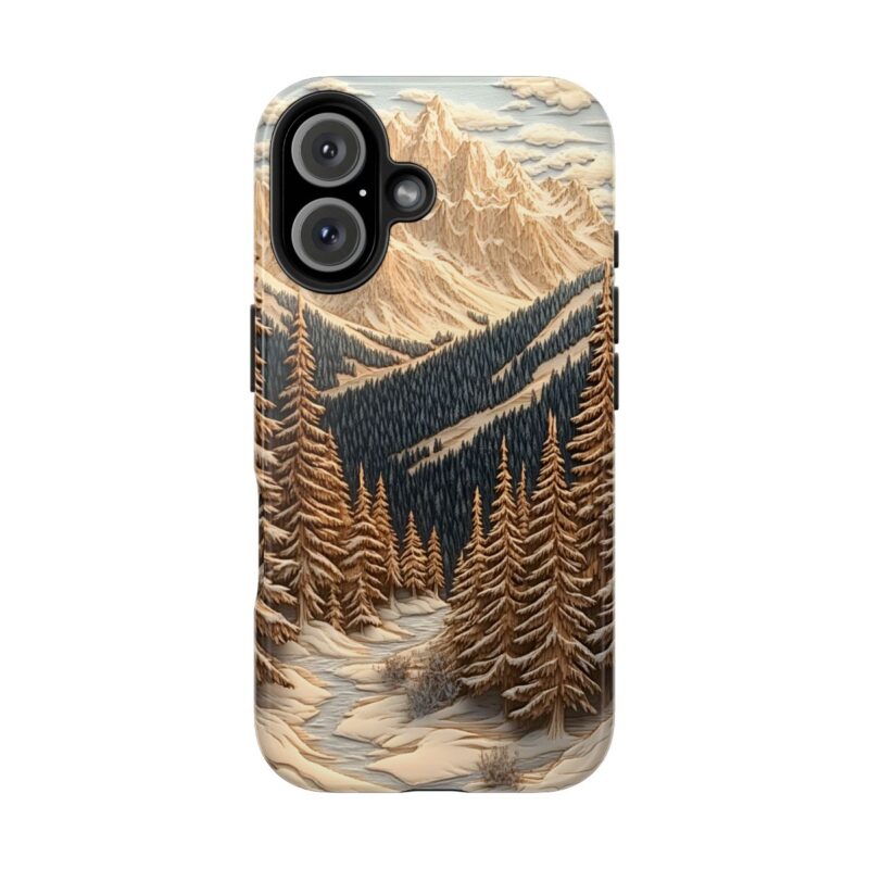 Frosted Mountain Pines iPhone 16 Pro Max Case