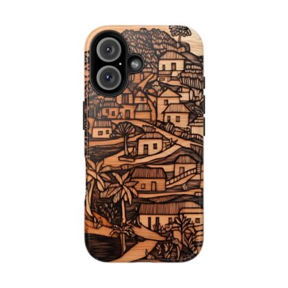 Rustic Village Carving iPhone 16 Case