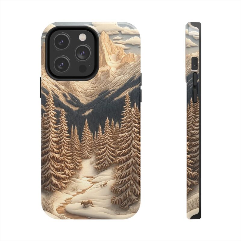 Winter Forest Carving iPhone 14 Pro Max Case
