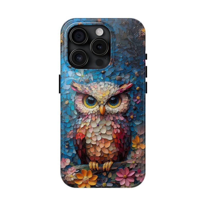 Blossom Owl Mosaic iPhone 15 Pro Case