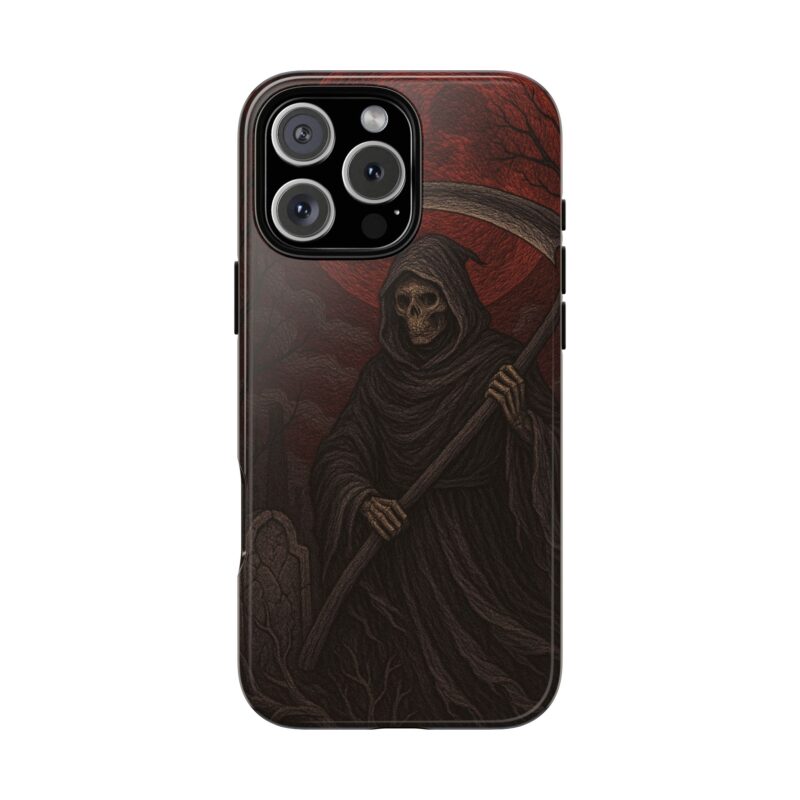 Gothic Grim Reaper Phone Case for iPhone | Dark Fantasy Horror Phone Cover | Skull & Scythe Macabre Aesthetic | Halloween Gift for Him - Image 7
