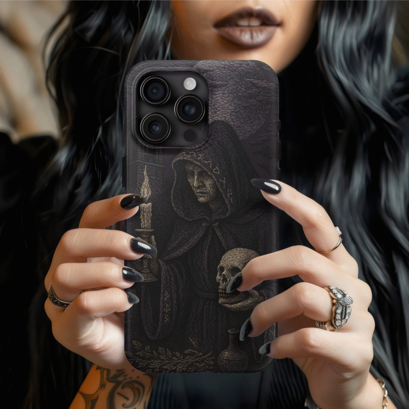 Gothic Witch Phone Case for iPhone | Dark Sorceress Phone Cover | Occult Halloween Aesthetic | Spooky Gift for Her | Fits iPhone 13 14 15 16