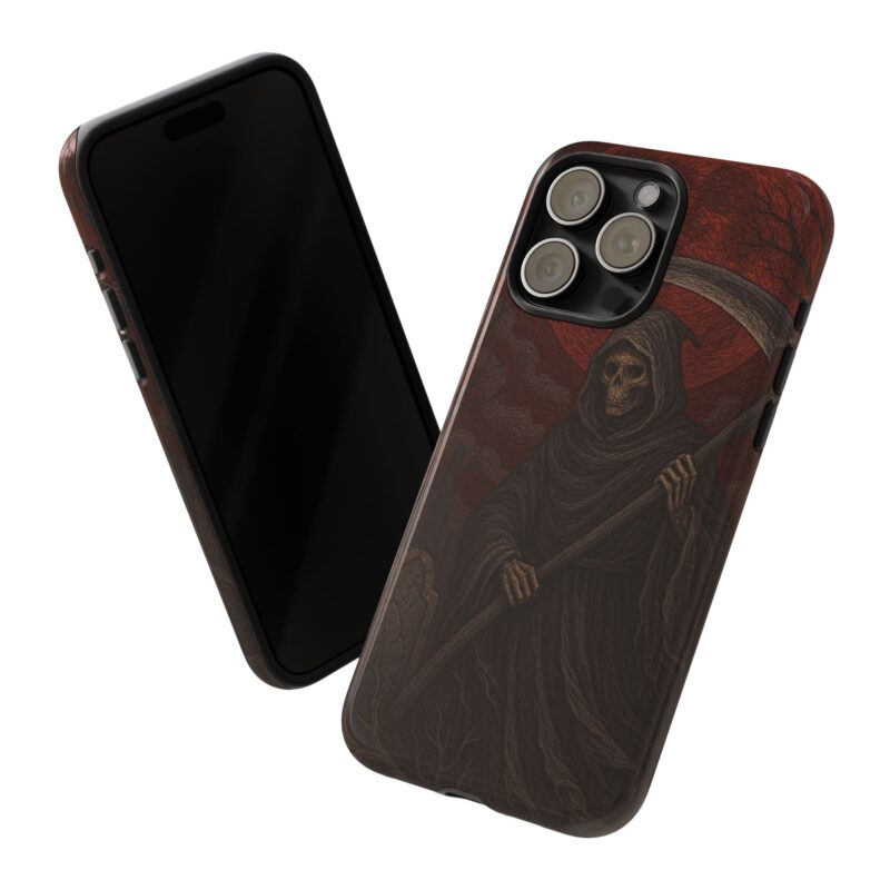 Gothic Grim Reaper Phone Case for iPhone | Dark Fantasy Horror Phone Cover | Skull & Scythe Macabre Aesthetic | Halloween Gift for Him - Image 6