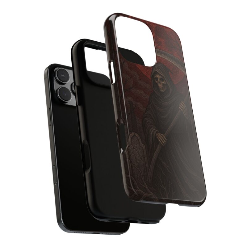 Gothic Grim Reaper Phone Case for iPhone | Dark Fantasy Horror Phone Cover | Skull & Scythe Macabre Aesthetic | Halloween Gift for Him - Image 9