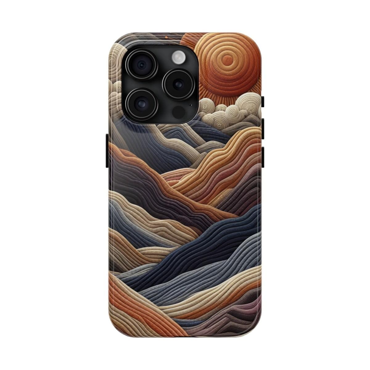 Mountain Landscape Embroidered Phone Case