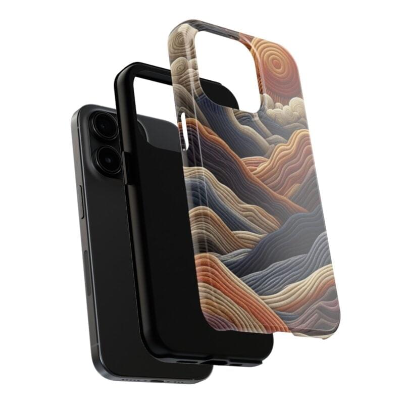 Mountain Landscape Embroidered Phone Case